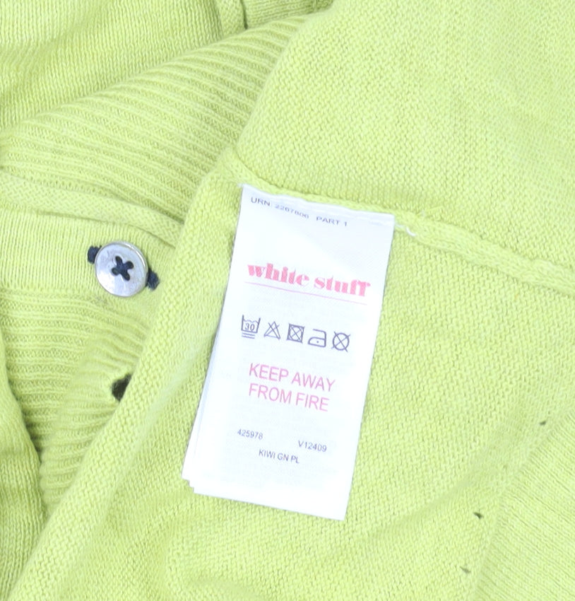 White Stuff Women's Green Cardigan UK 14 Cotton Knit