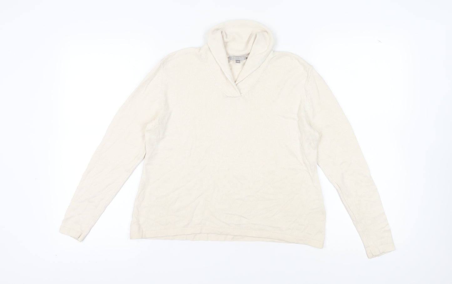 Patra Womens Ivory Cowl Neck Pullover Jumper M