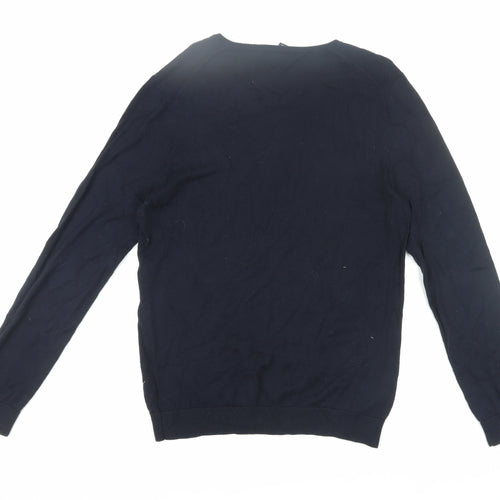 Gap Men's Black V-Neck Pullover Cotton Jumper M