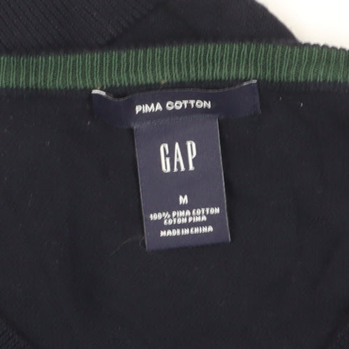 Gap Men's Black V-Neck Pullover Cotton Jumper M