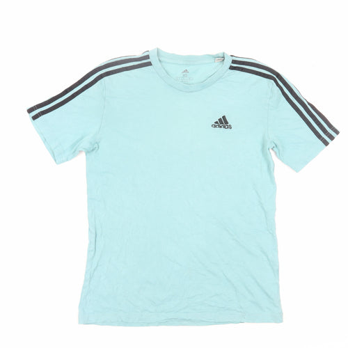 Adidas Men's Blue XS Cotton Logo T-Shirt