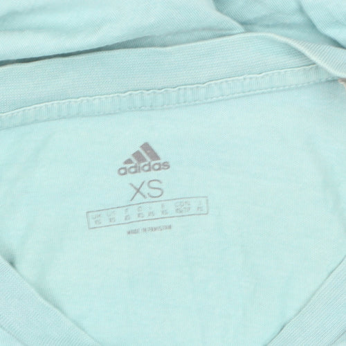 Adidas Men's Blue XS Cotton Logo T-Shirt