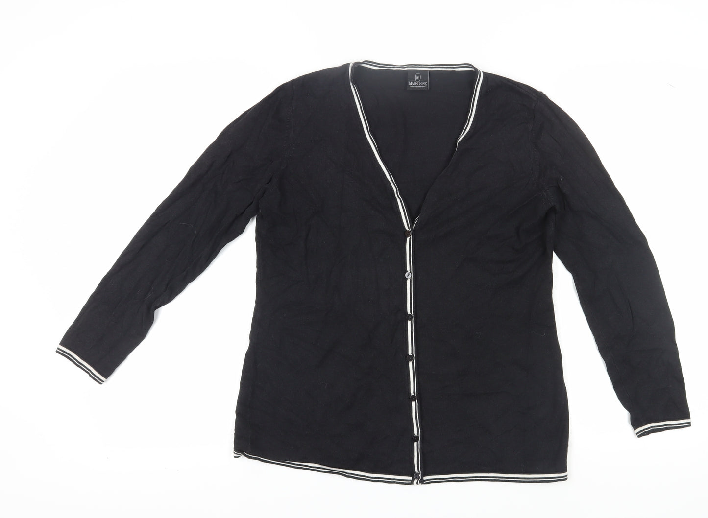 Madeleine Women's Black Cardigan M V-Neck