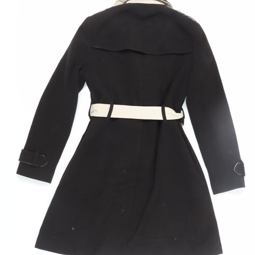 Principles Women Black Petite Trench Coat Size 10