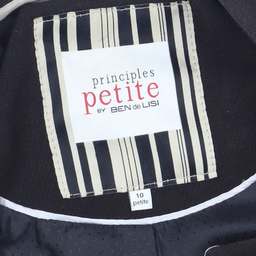 Principles Women Black Petite Trench Coat Size 10