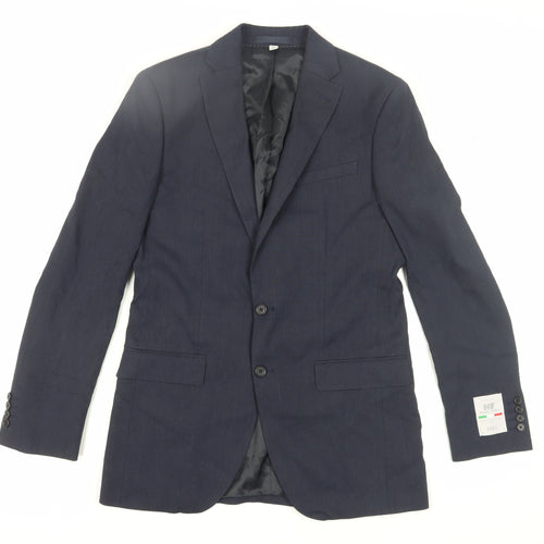 Marks and Spencer Men's Blue Linen Blazer, Size 38L, Slim Fit