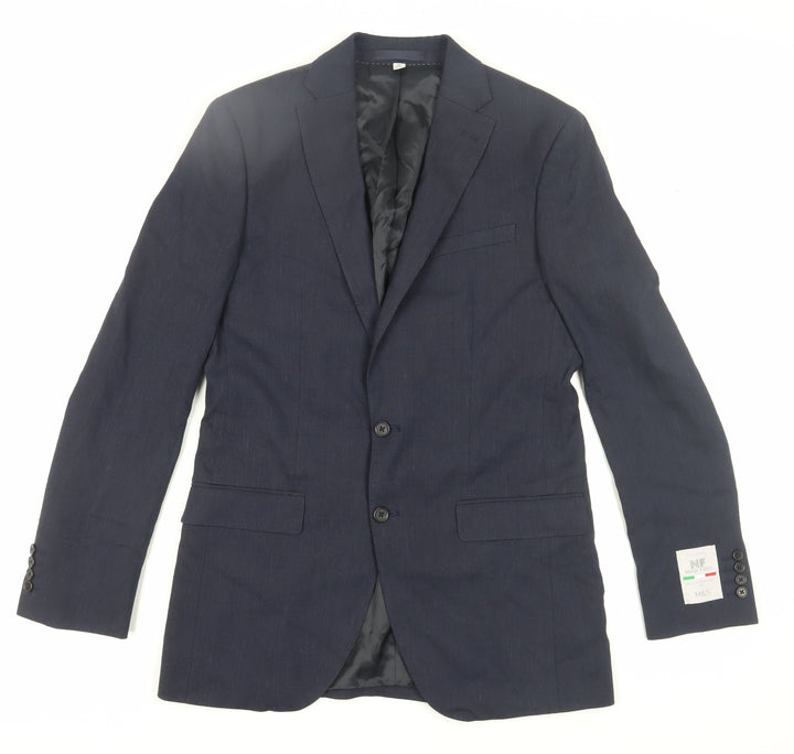 Marks and Spencer Men's Blue Linen Blazer, Size 38L, Slim Fit