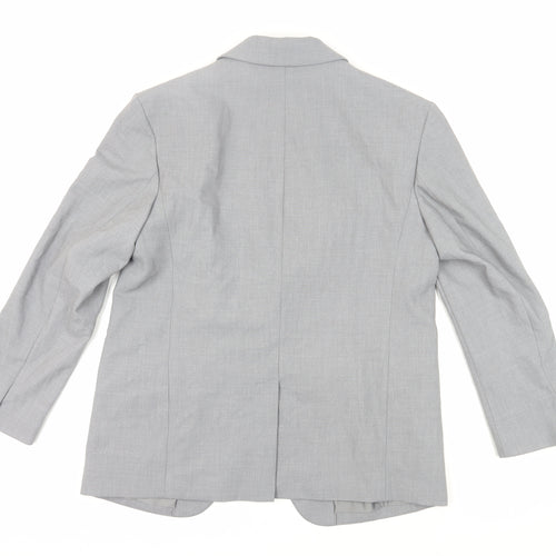 Marks and Spencer Women Grey Blazer Size 14 Polyester