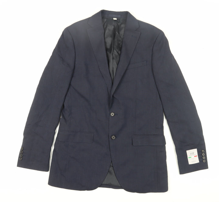 Mens Blue Blazer, 38L, Single-Breasted, M&S