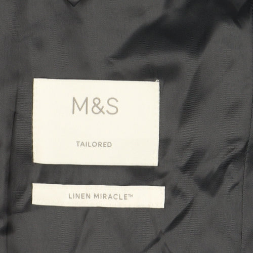 Mens Blue Blazer, 38L, Single-Breasted, M&S