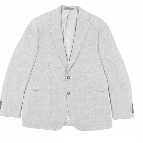Marks and Spencer Men's Grey Checked Blazer Size 42 Regular