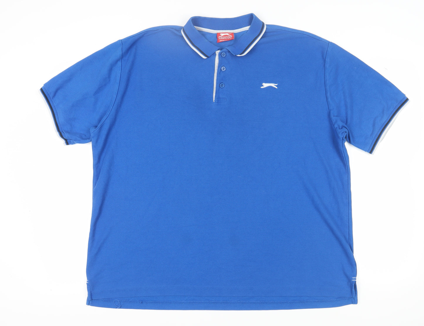 Slazenger Men's Blue 2XL Polo Shirt, Short Sleeve, Logo
