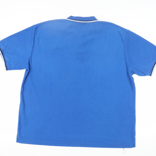 Slazenger Men's Blue 2XL Polo Shirt, Short Sleeve, Logo