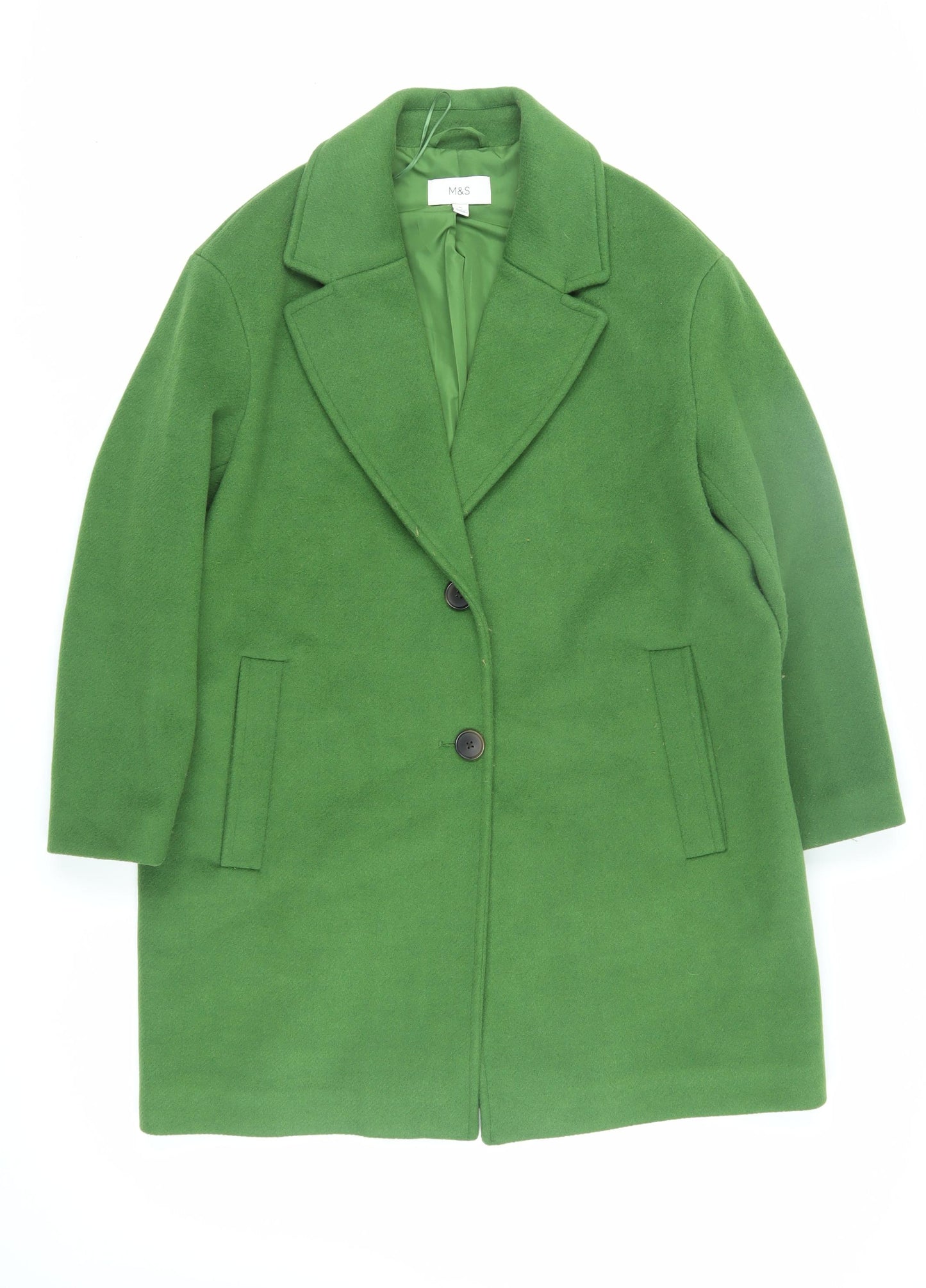 Marks and Spencer Women's Green Overcoat Size 16