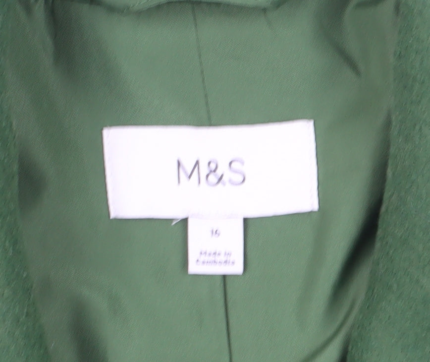 Marks and Spencer Women's Green Overcoat Size 16