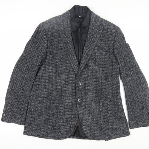 Marks and Spencer Men's Regular Fit Black Blazer, Size 44