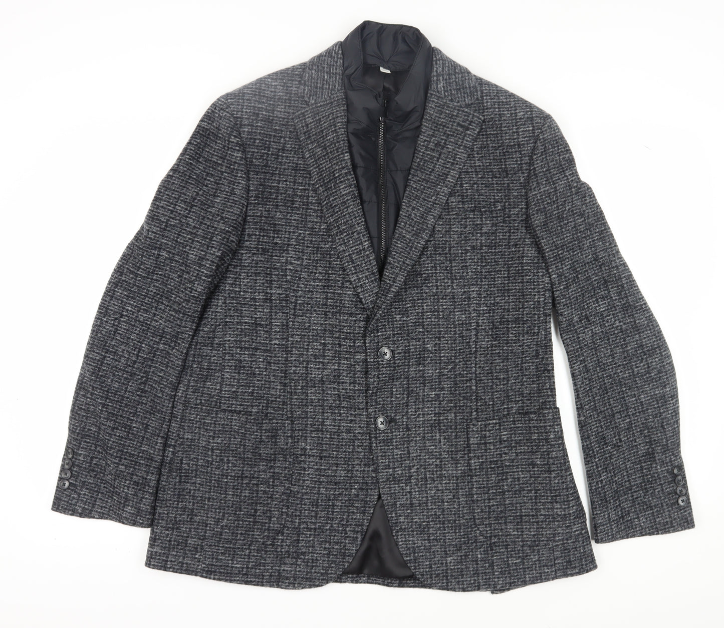 Marks and Spencer Men's Regular Fit Black Blazer, Size 44