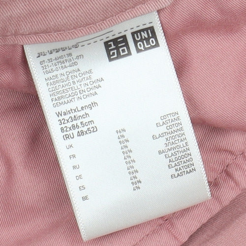 Uniqlo Pink Chino Trousers, Unisex, Size 32