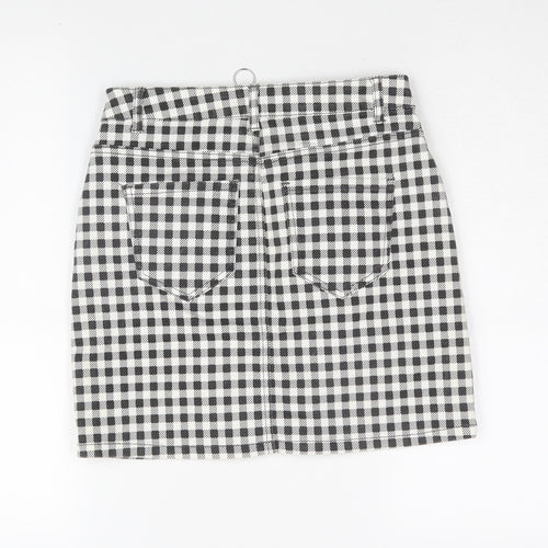 Denim Co Women's Black & White Checked Skirt, Size 10