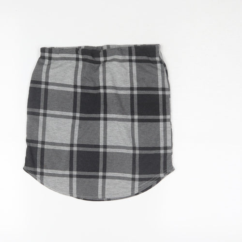 boohoo Women's Black Plaid Pencil Skirt Size 10