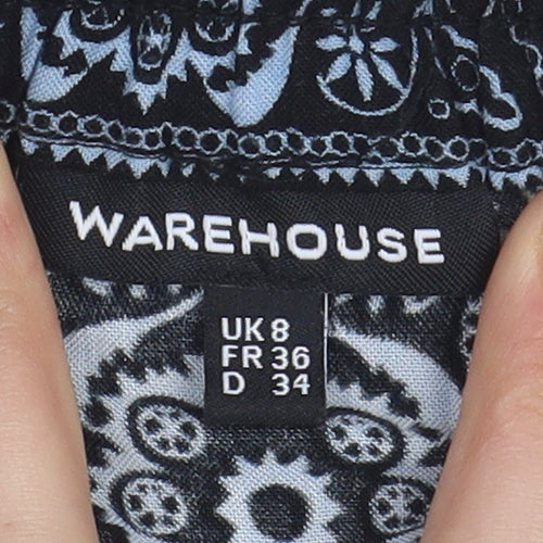 Warehouse Women's Blue Floral Midi Skirt, Size 8