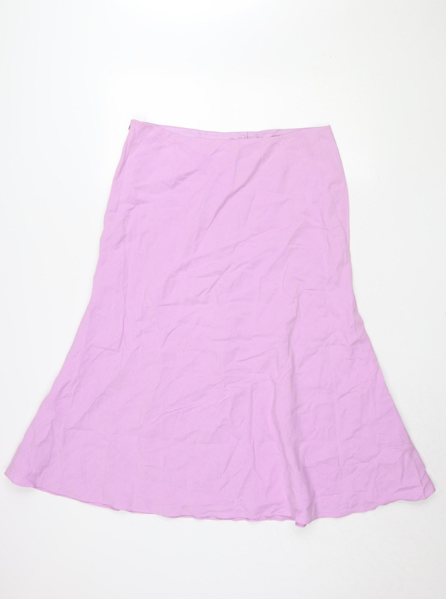 Precis Petite Women's Pink Silk Linen Midi Skirt Size 16