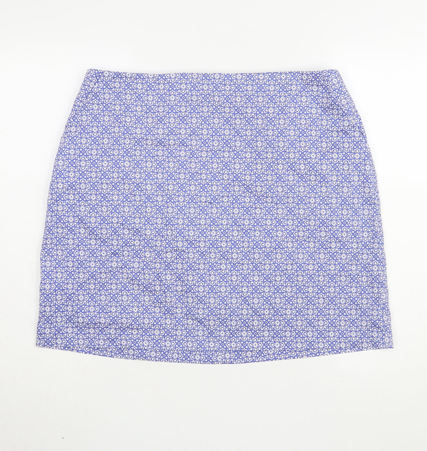 Boden Women's Blue Geometric Pencil Skirt Size 16
