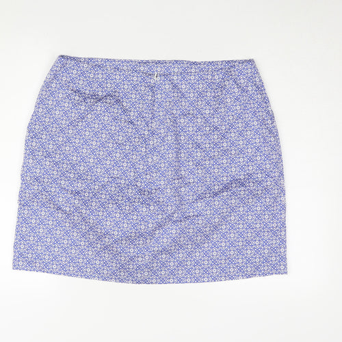 Boden Women's Blue Geometric Pencil Skirt Size 16