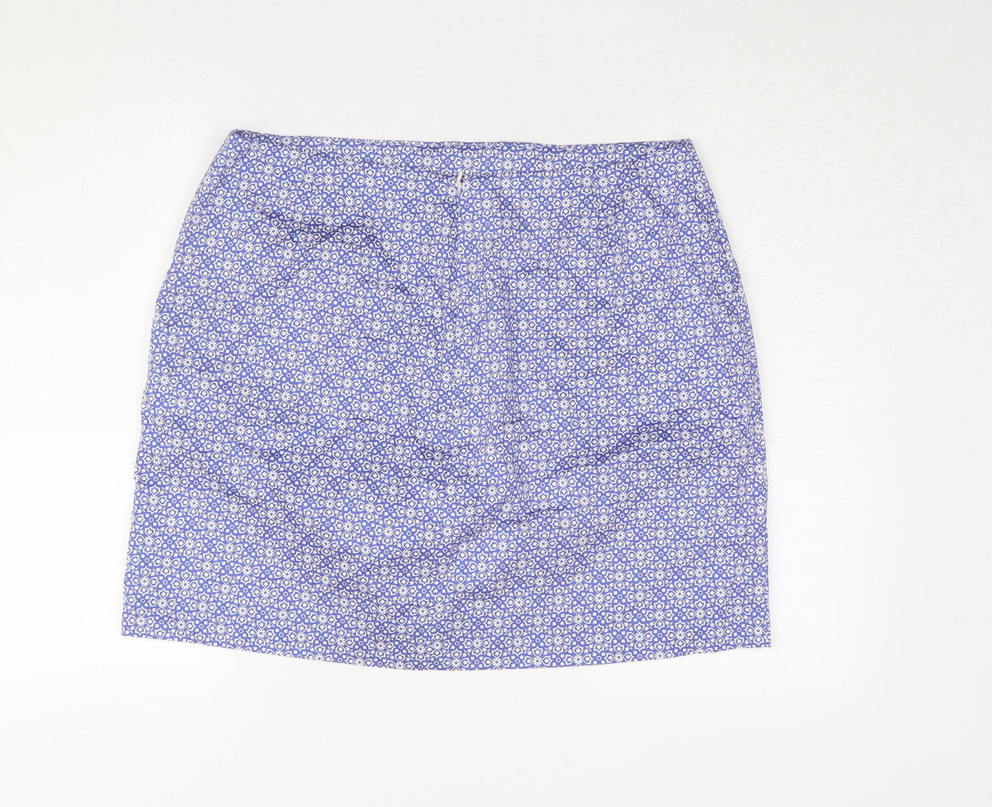 Boden Women's Blue Geometric Pencil Skirt Size 16