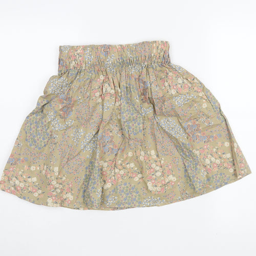 H&M Women's Beige XS A-Line Floral Short Skirt