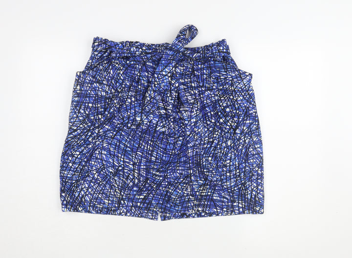Whistles Women's Blue Geometric Size 16 Cotton Skirt