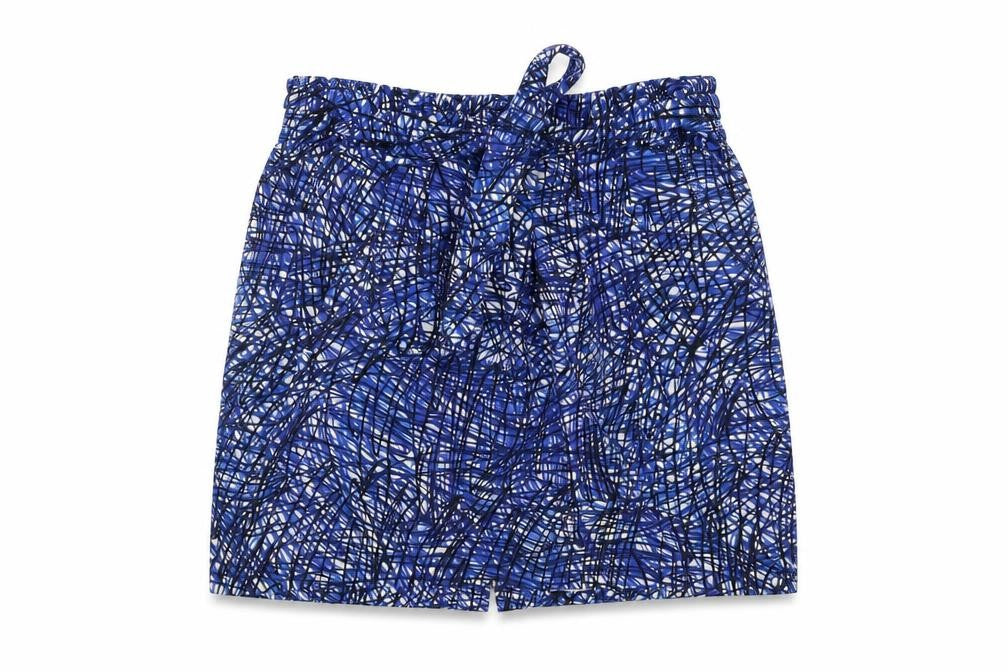 Whistles Women's Blue Geometric Size 16 Cotton Skirt