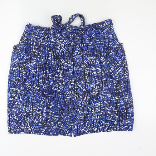 Whistles Women's Blue Geometric Size 16 Cotton Skirt