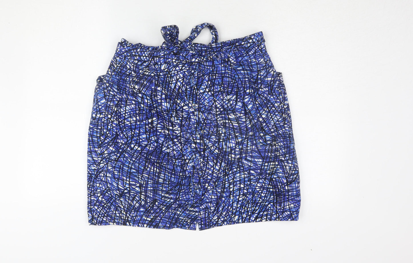 Whistles Women's Blue Geometric Size 16 Cotton Skirt