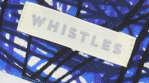 Whistles Women's Blue Geometric Size 16 Cotton Skirt