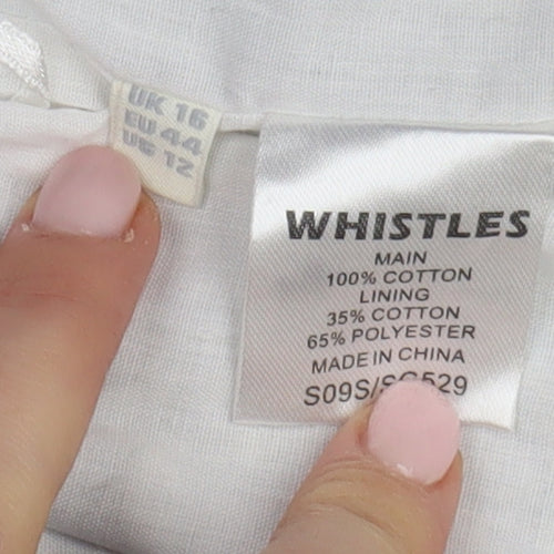 Whistles Women's Blue Geometric Size 16 Cotton Skirt