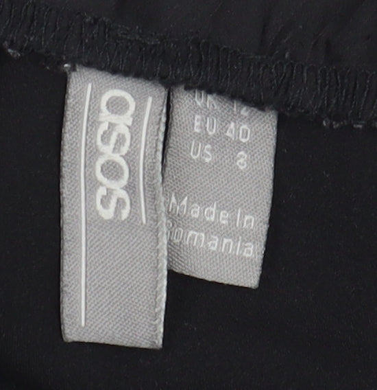 ASOS Women's Black Midi Straight Skirt, Size 12