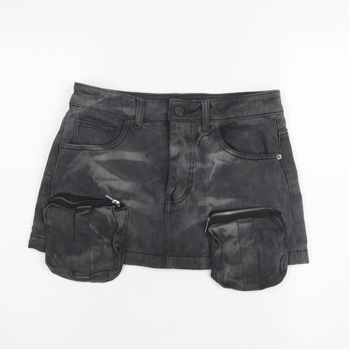 PrettyLittleThing Women's Short Black Cargo Skirt Size 10