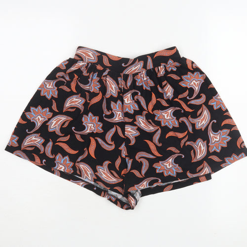 ASOS Women's Black Paisley Shorts, Size 8, Stretchy and Comfy