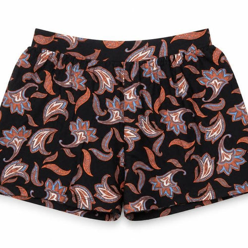 ASOS Women's Black Paisley Shorts, Size 8, Stretchy and Comfy