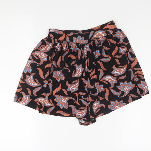 ASOS Women's Black Paisley Shorts, Size 8, Stretchy and Comfy