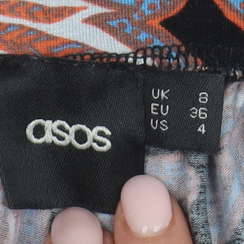 ASOS Women's Black Paisley Shorts, Size 8, Stretchy and Comfy