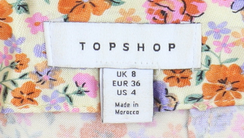 Topshop Women's Multicoloured Floral Mini Skirt, Size 8