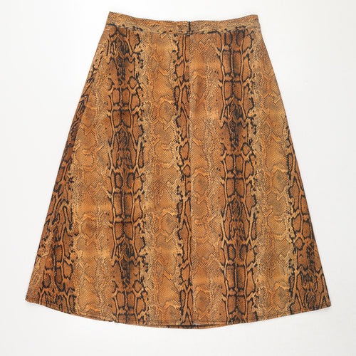 Dorothy Perkins Women’s Brown A-Line Animal Print Skirt 12