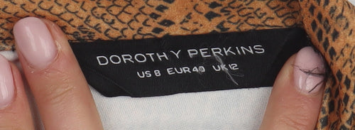 Dorothy Perkins Women’s Brown A-Line Animal Print Skirt 12