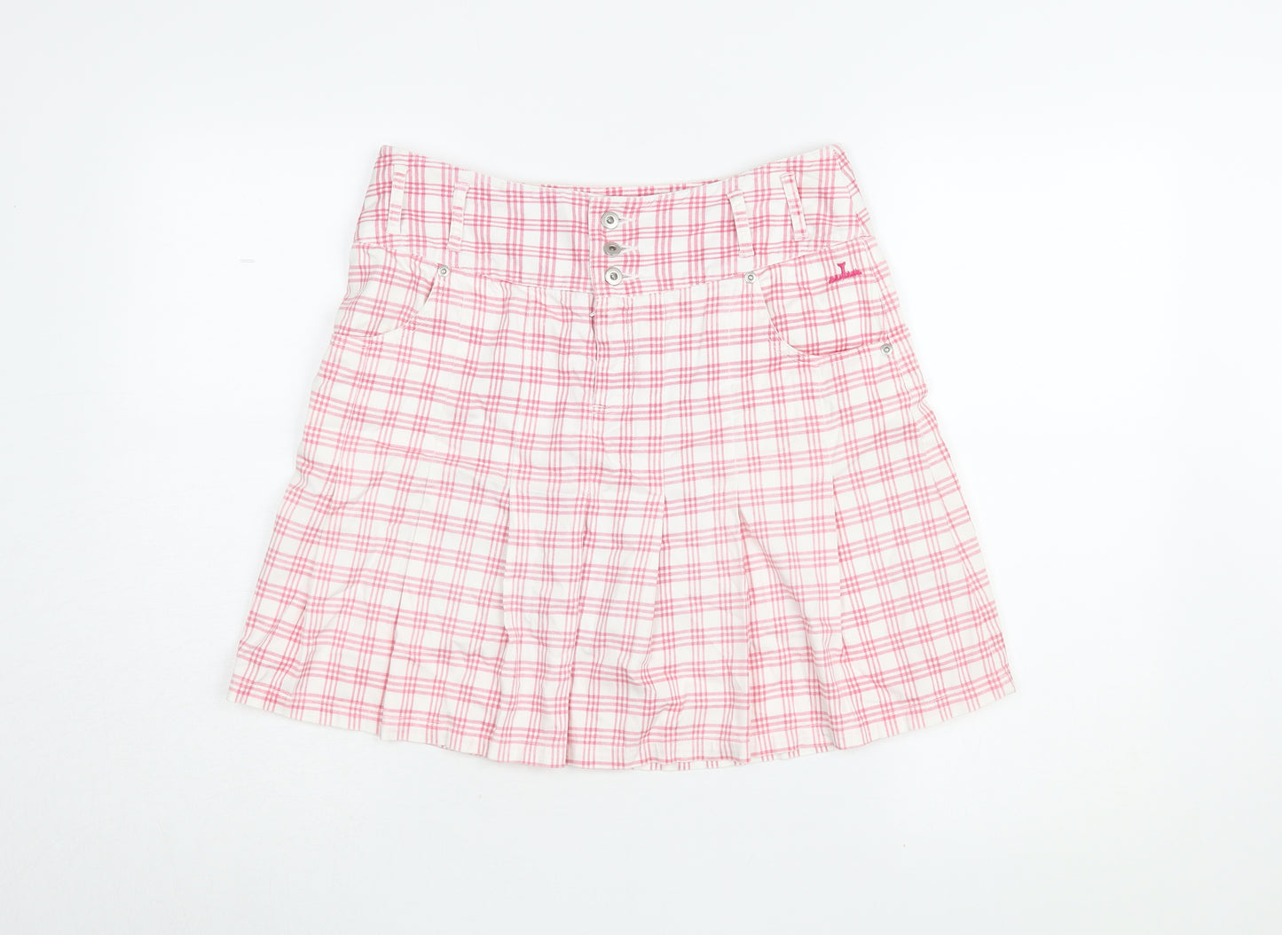 Backtee Women's Pink Plaid Pleated Skirt Size 10