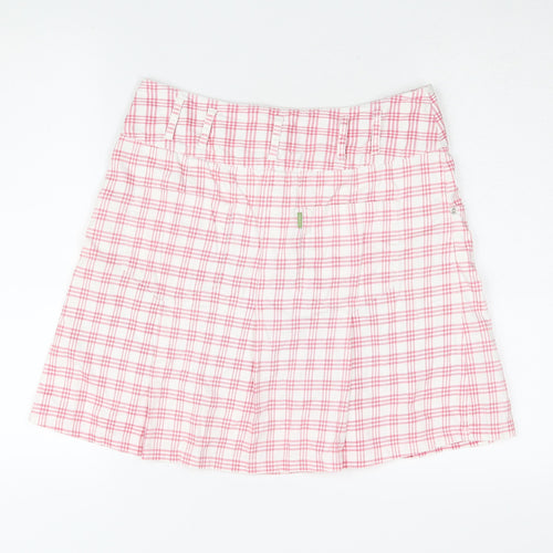 Backtee Women's Pink Plaid Pleated Skirt Size 10