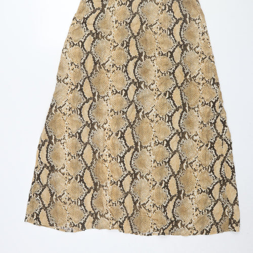 H&M Women's Brown Knee Length A-Line Skirt Size 12