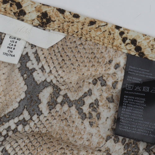 H&M Women's Brown Knee Length A-Line Skirt Size 12