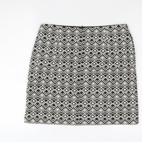 Marks and Spencer Women's Black Geometric Pencil Skirt Size 12